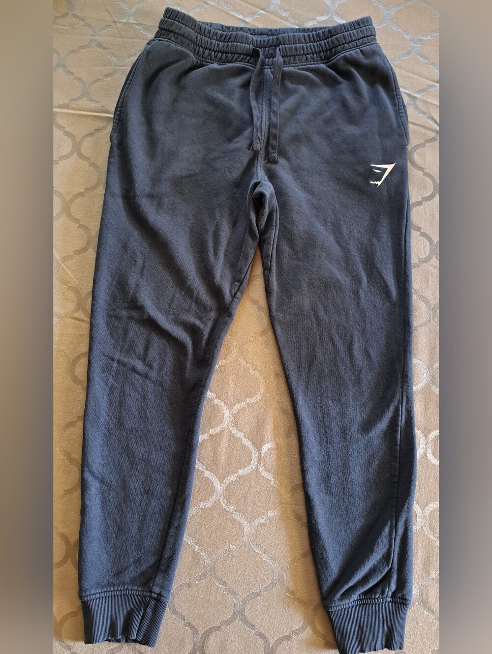 Gymshark Crest Navy Sweatpants with White Label Size Small